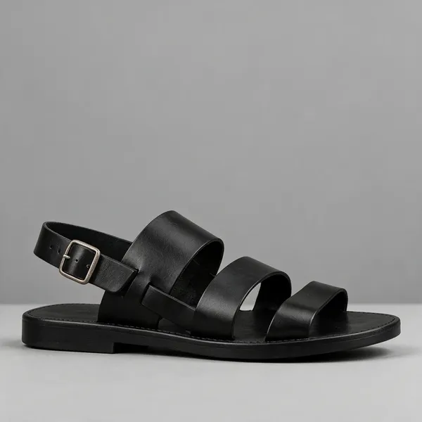 Black_Strappy_Buckle_Sandals__For_Men