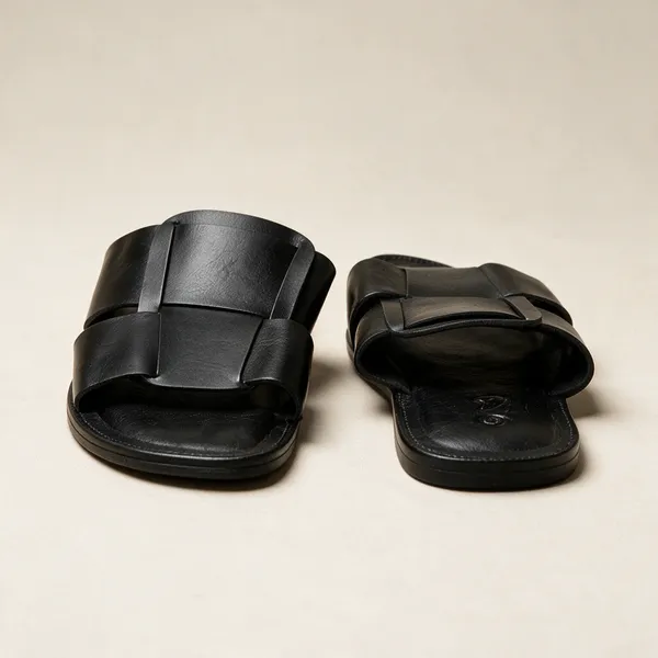 Black_Synthetic_Leather_Casual_Sandals__For_Men
