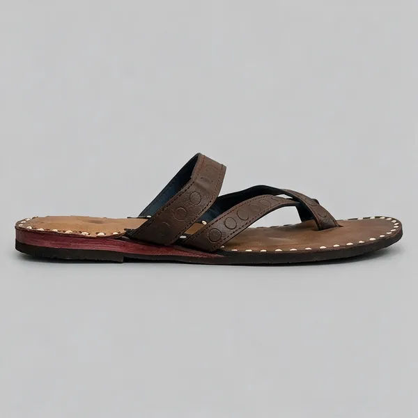 Brown_Textured_Strap_Sandals__For_Unisex