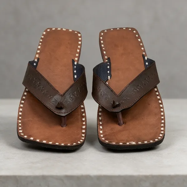 Brown_Leather_Finish_Casual_Flip_Flops__For_Unisex