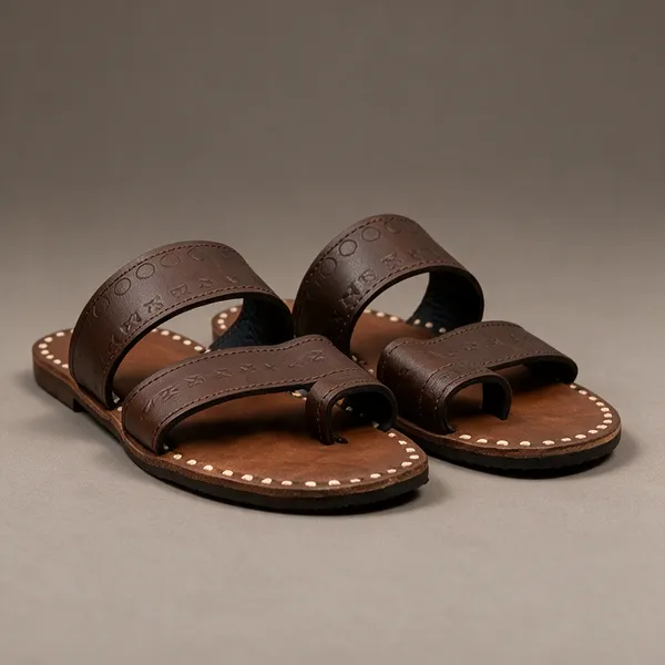 Brown_Textured_Strap_Sandals__For_Unisex