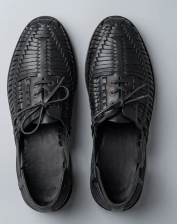 Black_Woven_Lace-Up_Shoes_for_Men
