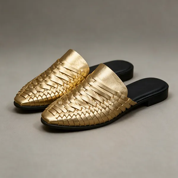 Gold_Woven_Slip-On_Mules__For_Women