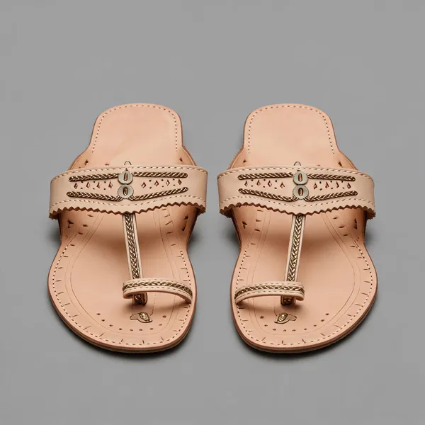 Beige_Ethnic_Flat_Sandals_For_Woman