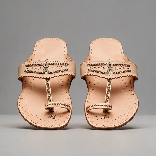 Beige_Ethnic_Flat_Sandals__For_Women