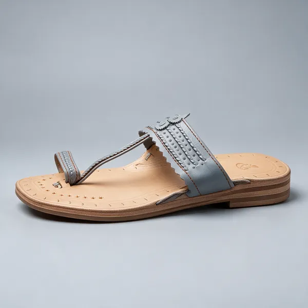 Grey_Textured_Ethnic_Flat_Sandals__For_Women