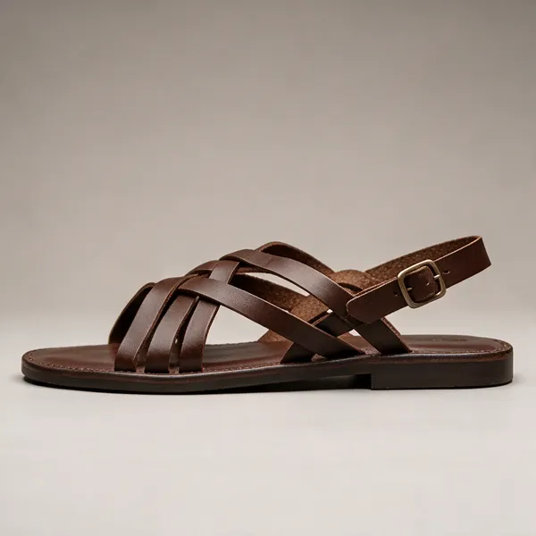 Brown_Leather_Strappy_Sandals__For_Unisex