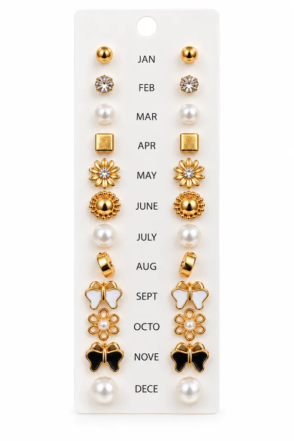 12-Month_Golden_Stud_Earrings_Collection_
