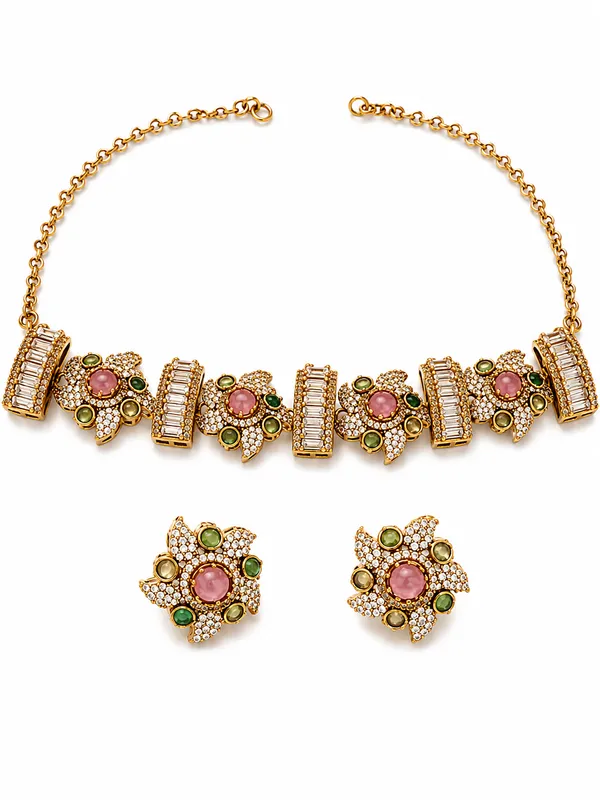 Gold_Tone_Multicolour_Stone_Studded_Necklace_Set_For_Women