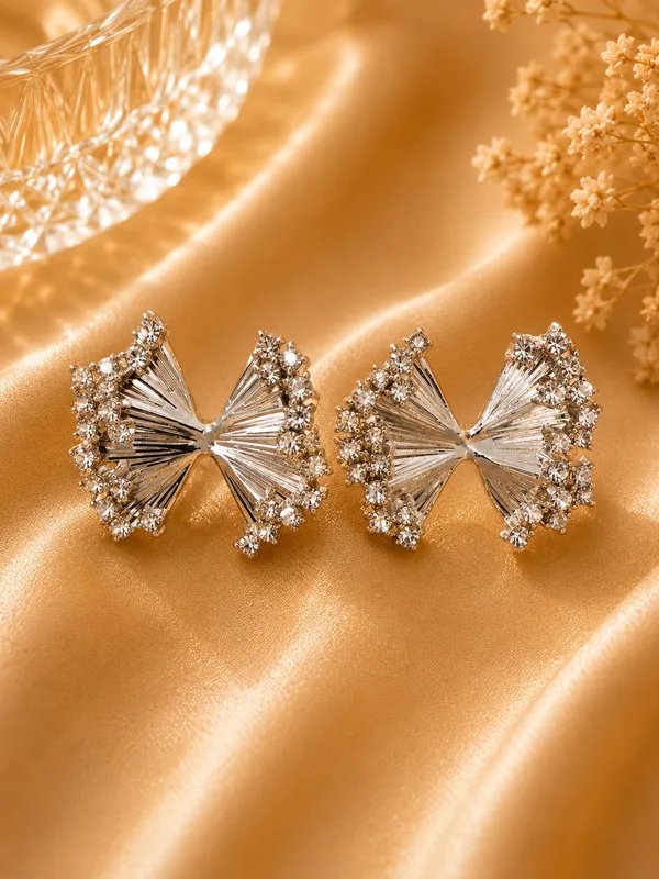 Silver_Tone_Steel_Crystal_Bow_Stud_Earrings_For_Women_Pack_Of_3