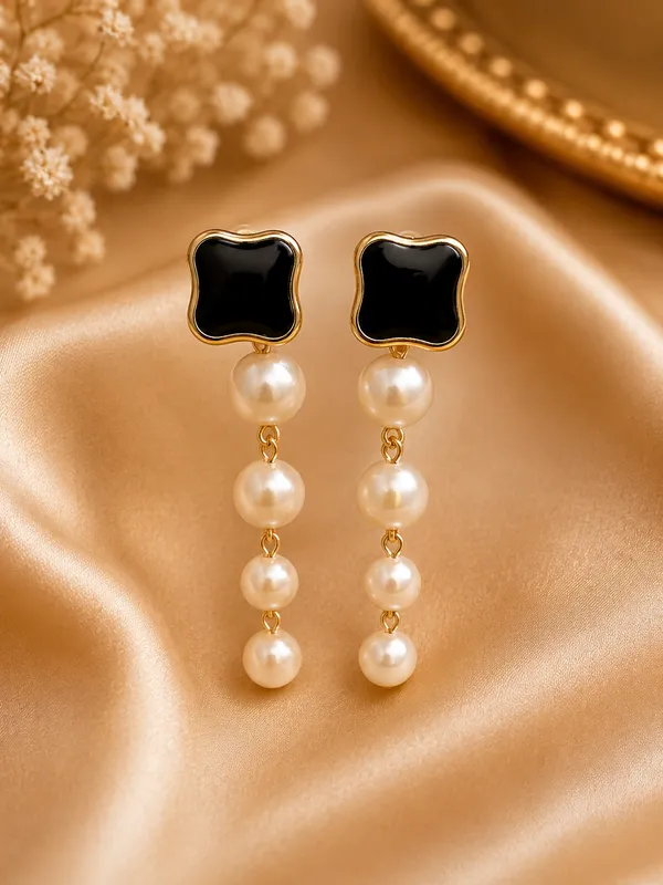 Black_Gold_Tone_Pearl_Drop_Earrings_For_Women_Pack_Of_3