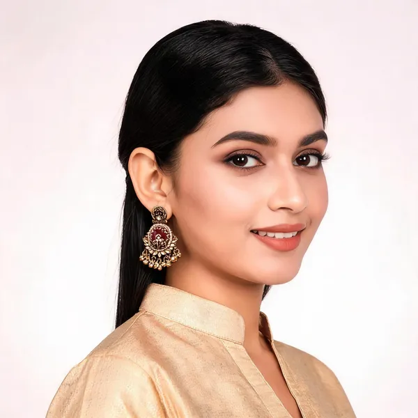Gold_Steel_Floral_Maroon_Stone_Chandbali_Earrings_For_Women_Pack_Of_2