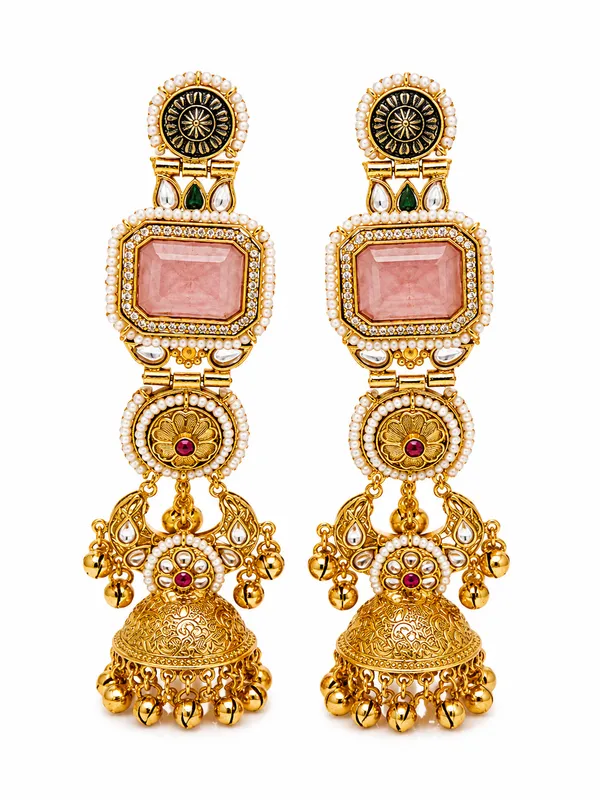Gold_Tone_Kundan_Jhumka_Earrings_For_Women
