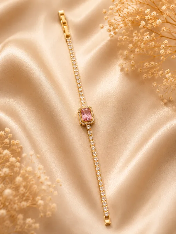 Pink_Anti_Tarnish_Stone_Tennis_Bracelet_For_Women