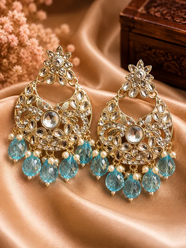 Gold_Alloy_Crystal_Blue_Bead_Chandelier_Earrings_For_Women_Pack_Of_2