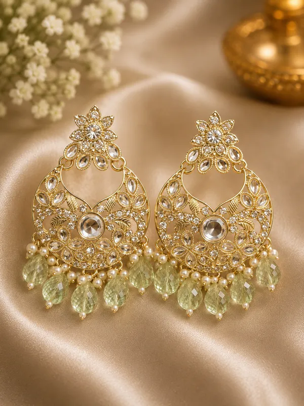 Gold_Tone_Steel_Crystal_Floral_Chandelier_Earrings_For_Women