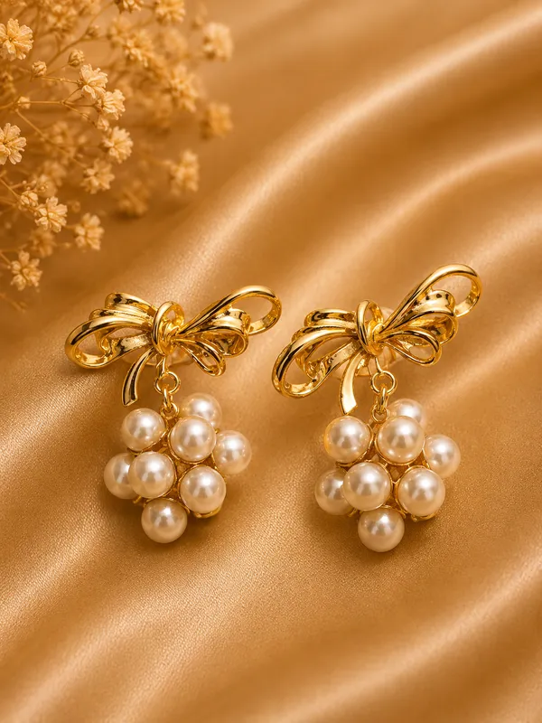 Gold_Alloy_Bow_Pearl_Drop_Earrings_For_Women_Pack_Of_3