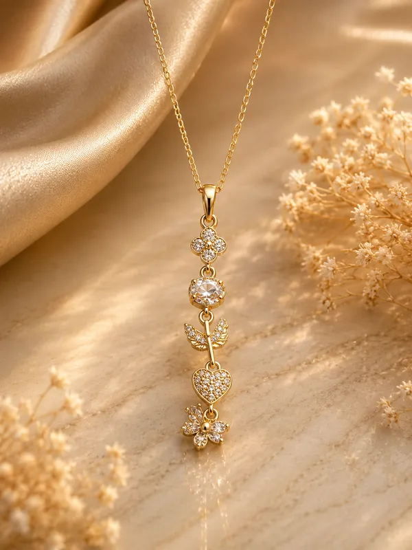 Gold_Anti_Tarnish_Floral_Heart_Pendant_Necklace_For_Women