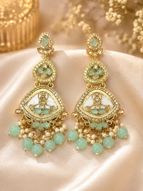 Gold_Alloy_Beaded_Multi_Tier_Drop_Earrings_For_Women