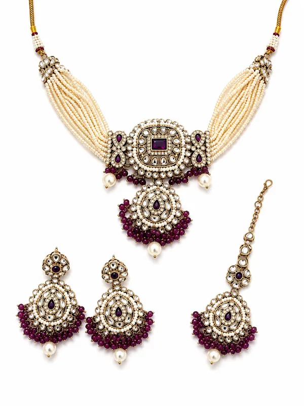 Gold_Alloy_Pearl_Maroon_Stone_Necklace_Set_For_Women