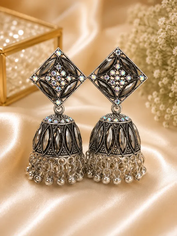 Silver_Oxidized_Alloy_Geometric_Jhumka_Earrings_For_Women_Pack_Of_2