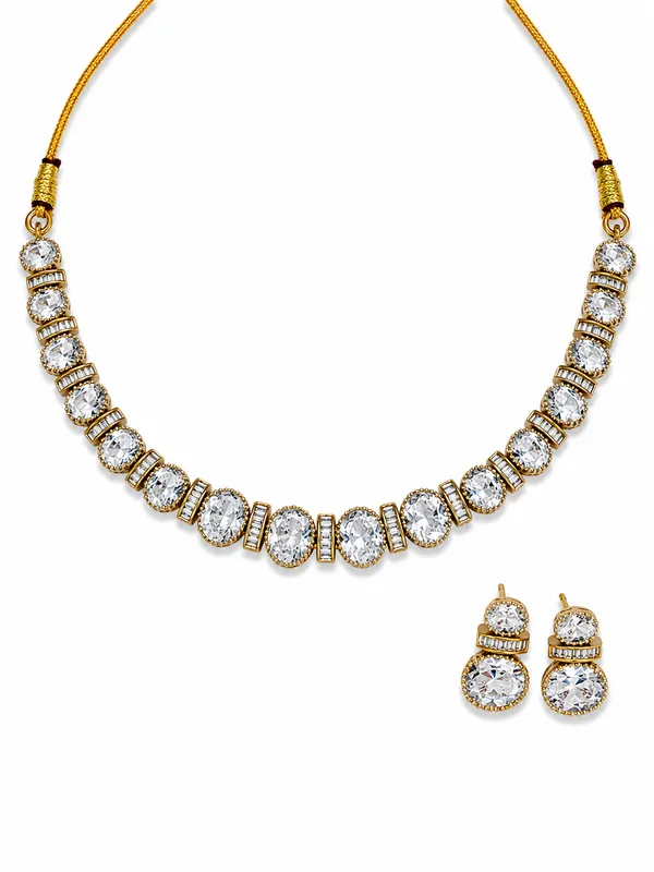 Gold_Tone_Ad_Stone_Oval_Necklace_Set_For_Women
