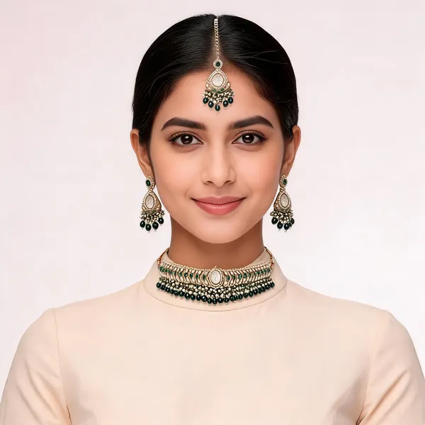 Green_Alloy_Pearl_Choker_Jewellery_Set_For_Women