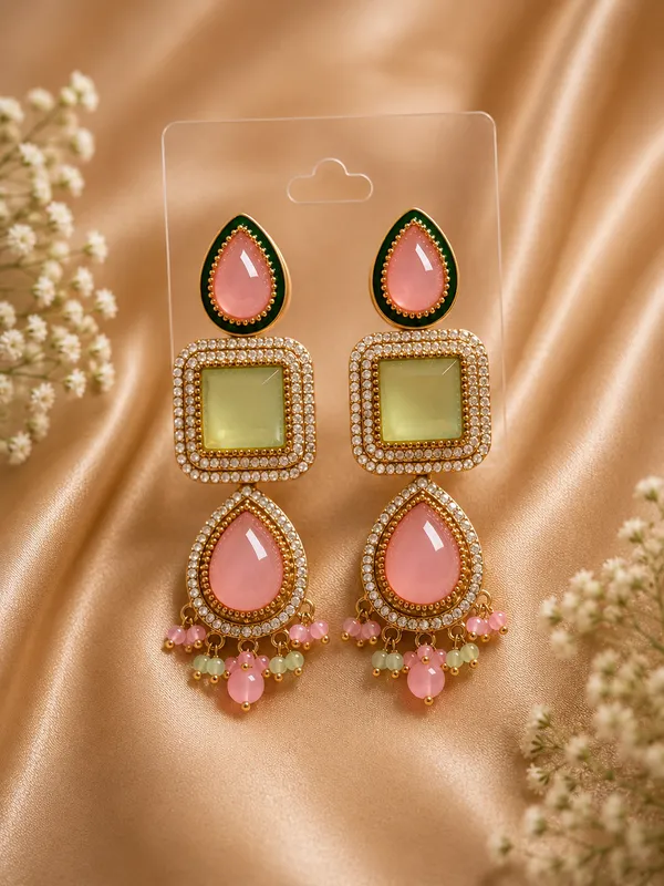 Gold_Alloy_Pink_Stone_Jewellery_Set_For_Women