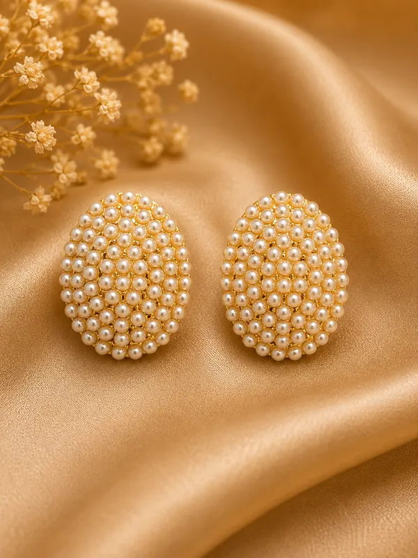 Gold_Pearl_Cluster_Oval_Stud_Earrings_For_Women_Pack_Of_3