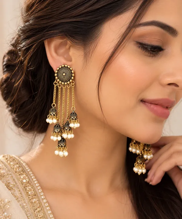 Black_&_Pearl_Jhumka_Earrings