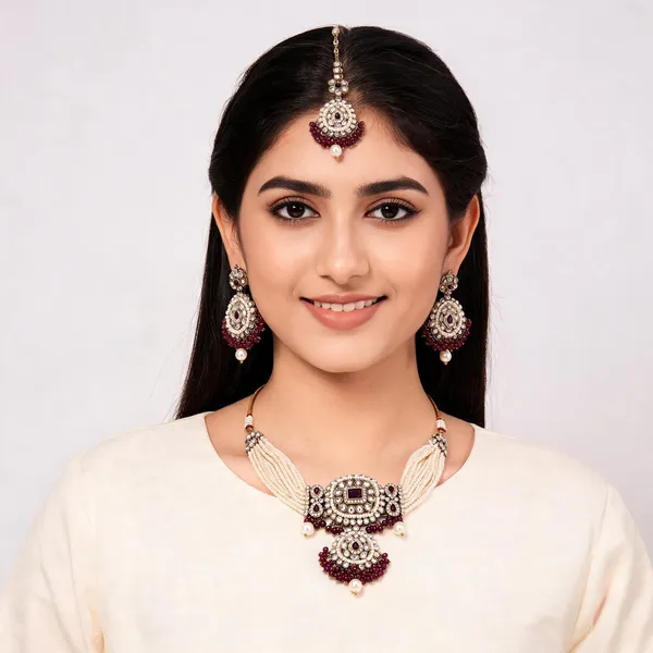 Gold_Alloy_Pearl_Maroon_Stone_Necklace_Set_For_Women