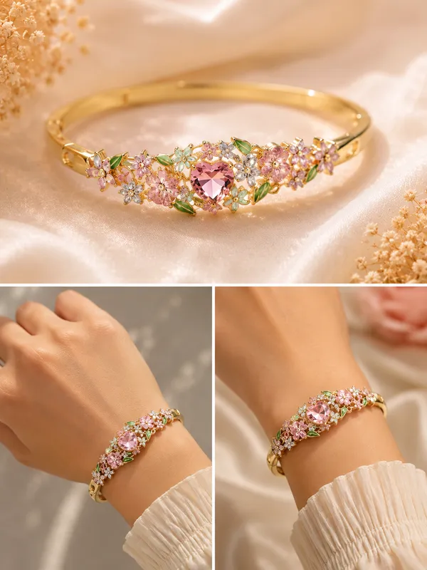 Gold_Anti_Tarnish_Floral_Stone_Bangle_For_Women