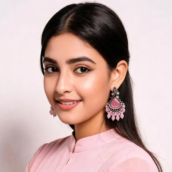 Pink_Alloy_Teardrop_Stone_Chandelier_Earrings_For_Women