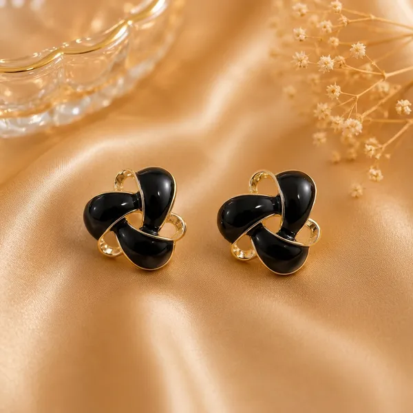 Black_Gold_Alloy_Interlocked_Loop_Earrings_For_Women_Pack_Of_3