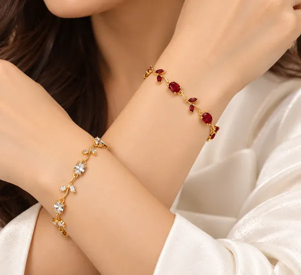 Elegant_Ruby_&_CZ_Vine_Bracelet_Duo