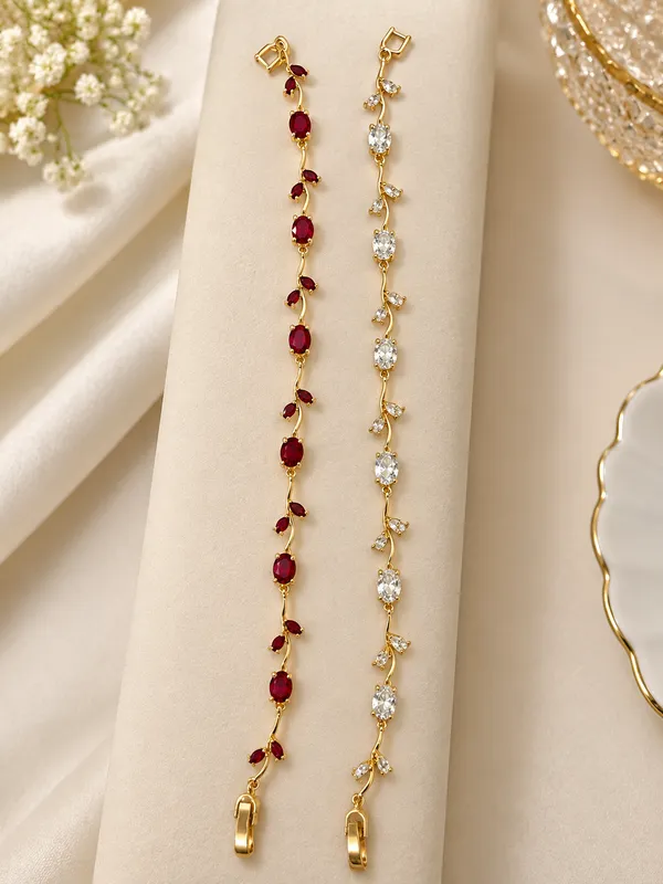 Elegant_Ruby_&_CZ_Vine_Bracelet_Duo
