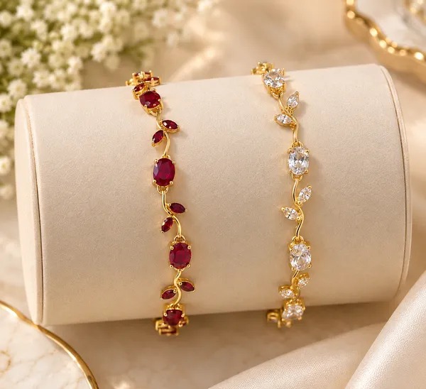 Elegant_Ruby_&_CZ_Vine_Bracelet_Duo