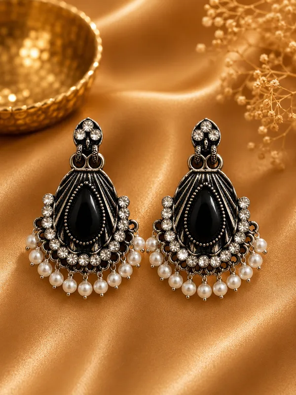 Black_Alloy_Teardrop_Stone_Drop_Earrings_For_Women_Pack_Of_2