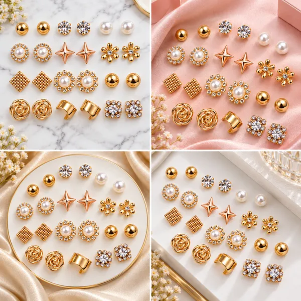 Golden_Stud_Earrings_Set