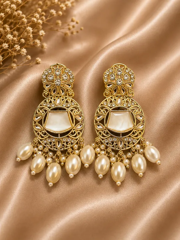 Gold_Alloy_Filigree_Pearl_Drop_Earrings_For_Women_Pack_Of_2