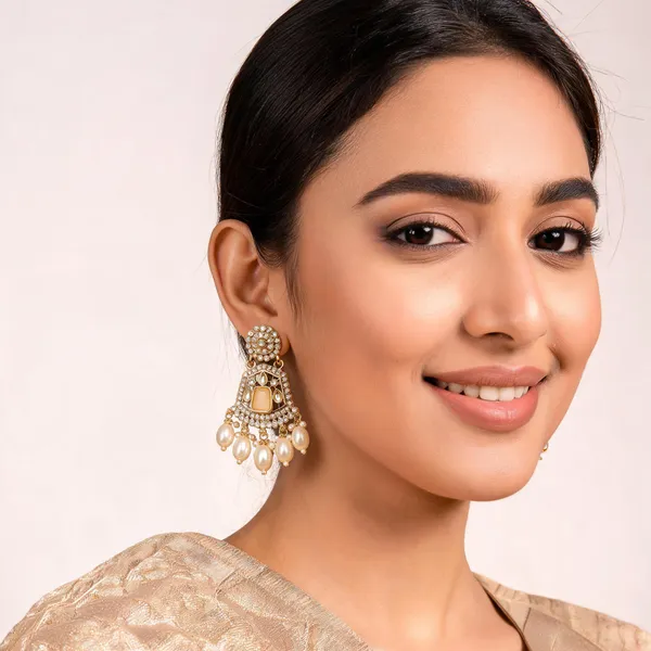 Gold_Tone_Steel_Kundan_Pearl_Drop_Earrings_For_Women
