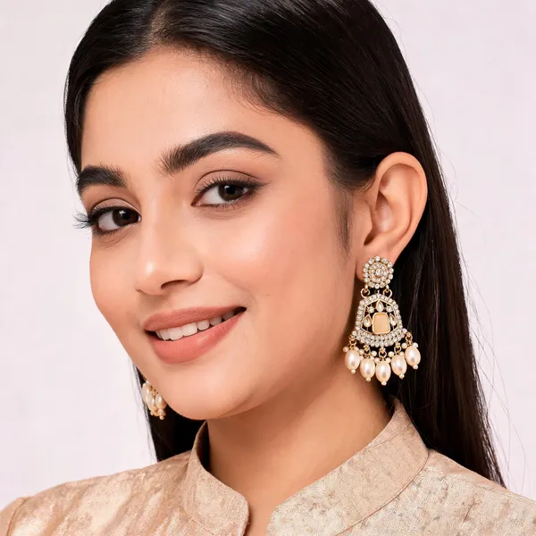 Gold_Tone_Steel_Kundan_Pearl_Drop_Earrings_For_Women
