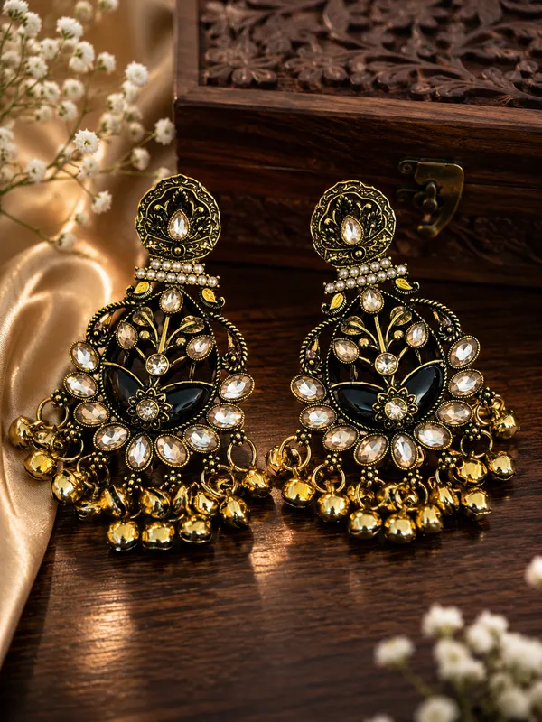 Black_Gold_Steel_Layered_Bell_Drop_Jhumka_Earrings_For_Women_Pack_Of_2