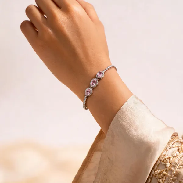 Pink_Silver_Anti_Tarnish_Oval_Stone_Bracelet_For_Women