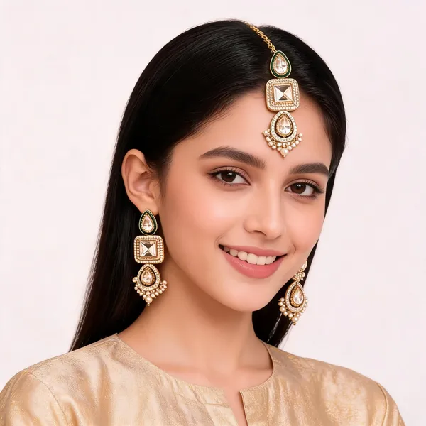 Gold_Alloy_Stone_Pearl_Maang_Tikka_And_Earrings_Set_For_Women