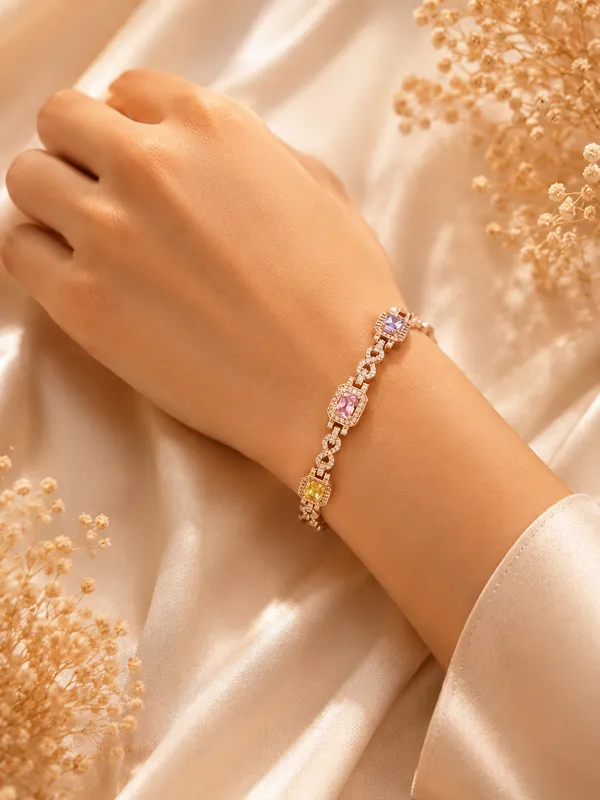 Gold_Anti_Tarnish_Pastel_Gemstone_Bracelet_For_Women
