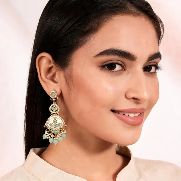 Gold_Alloy_Beaded_Multi_Tier_Drop_Earrings_For_Women