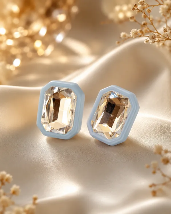 Clear_Blue_Plastic_Faceted_Rectangular_Stud_Earrings_For_Women_Pack_Of_4