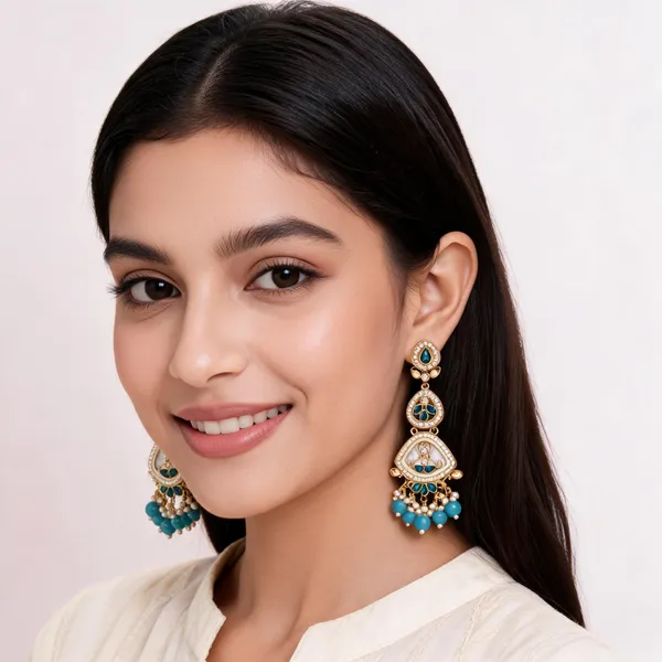 Blue_Gold_Alloy_Stone_Embellished_Drop_Earrings_For_Women