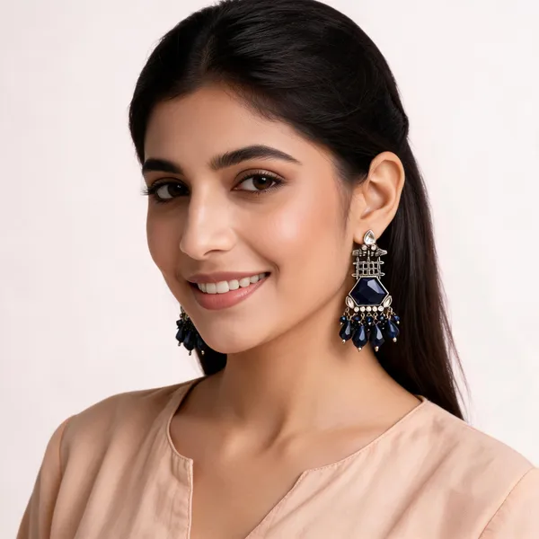 Blue_Alloy_Chandelier_Earrings_For_Women